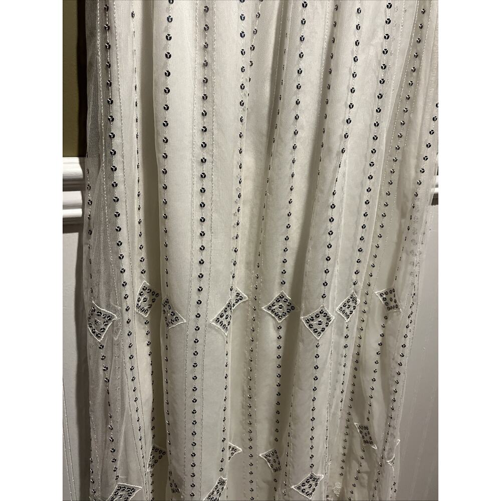 Free People Beaded Midnight White Embellished Convertible Maxi Skirt Dress S? - Picture 3 of 10